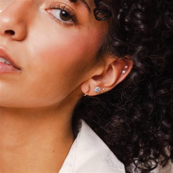 Hypoallergenic Flat Back Earrings,8Pairs Stainless Steel Earrings Surgical Steel - Picture 2 of 7